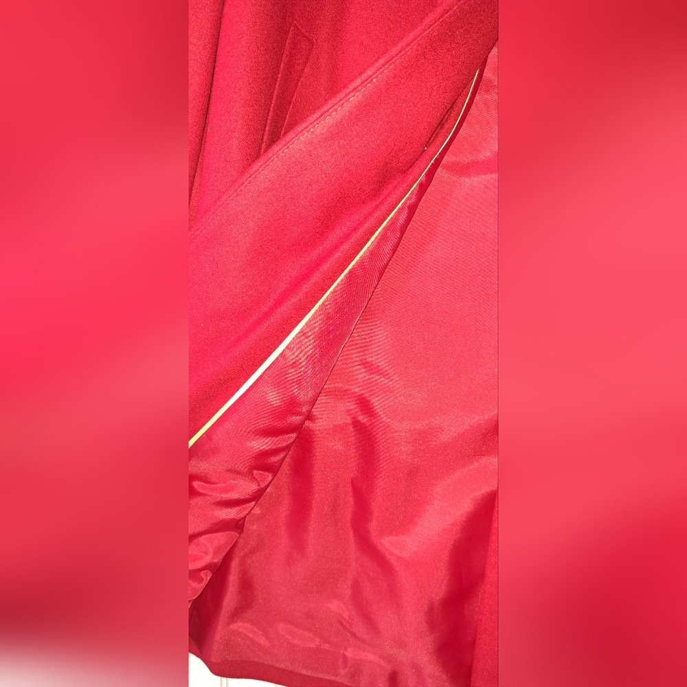 Ladies Harve' Benard Vtg Red Wool Coat Sleeved Cape Lined 18W Holidays Christmas - Picture 4 of 10